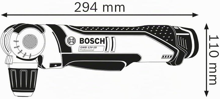 Bosch Professional 12V System Akku Winkelbohrmaschine GWB 12V-10 (inkl. 1/2 L-BOXX-Einlage für Zubeh