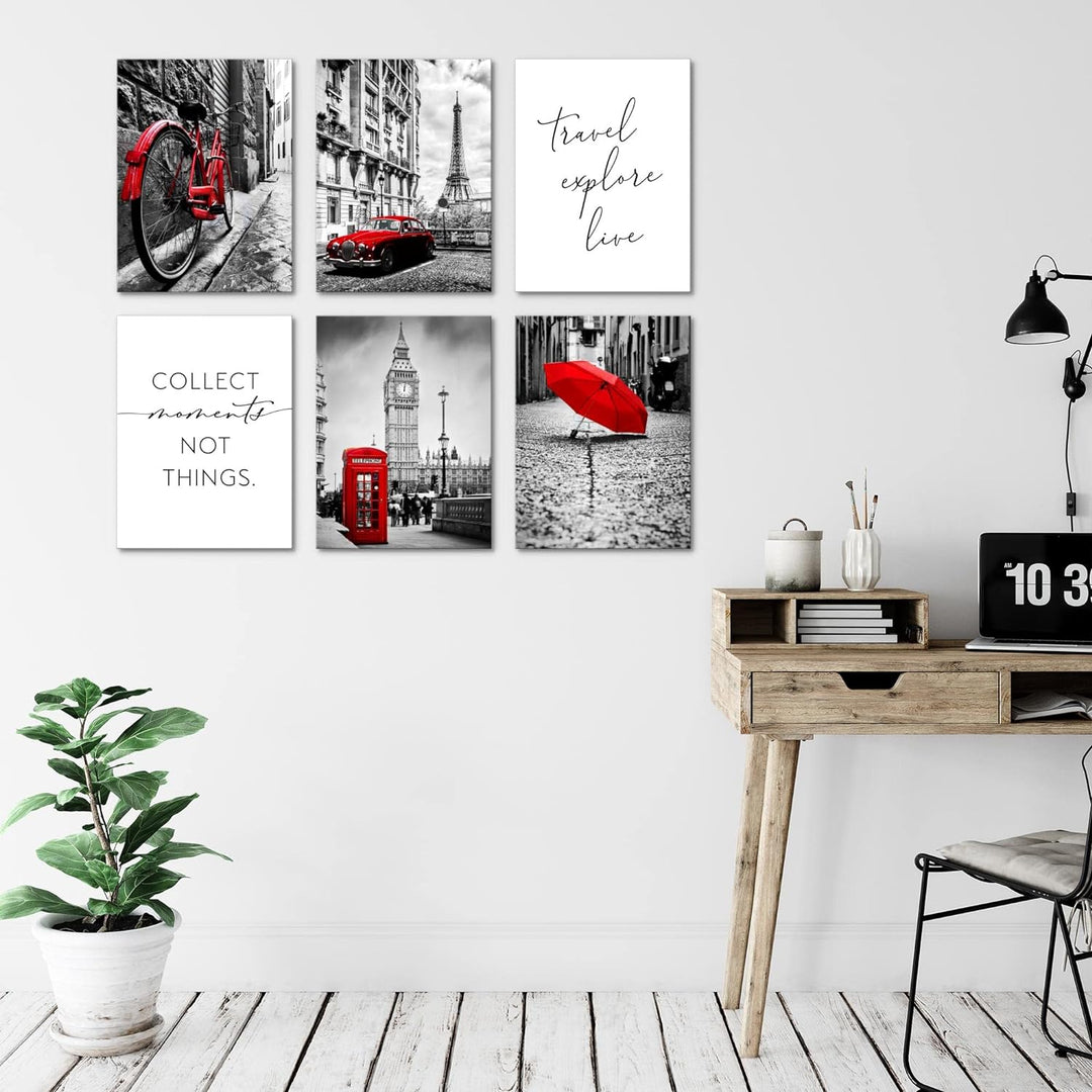 Novart Set Wandbilder - KEIN EXTRA RAHMEN BENÖTIGT - Wohnzimmer Schlafzimmer - Bilder Modern London