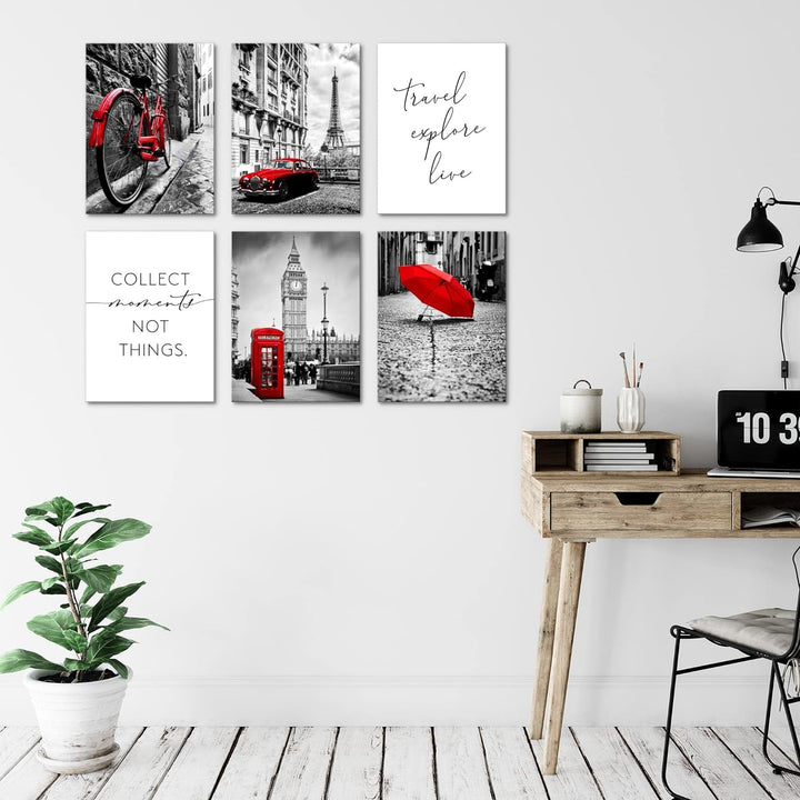 Novart Set Wandbilder - KEIN EXTRA RAHMEN BENÖTIGT - Wohnzimmer Schlafzimmer - Bilder Modern London