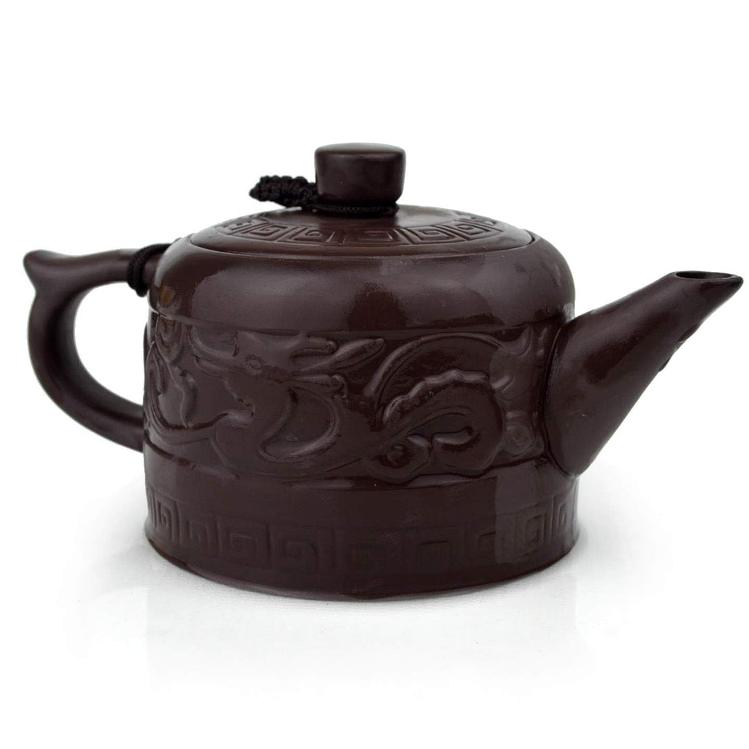 Teekanne, 237 ml, chinesisches Gongfu-Tee-Werkzeug, Zisha-Tone-Ei für losen Tee, Drachen-Stil