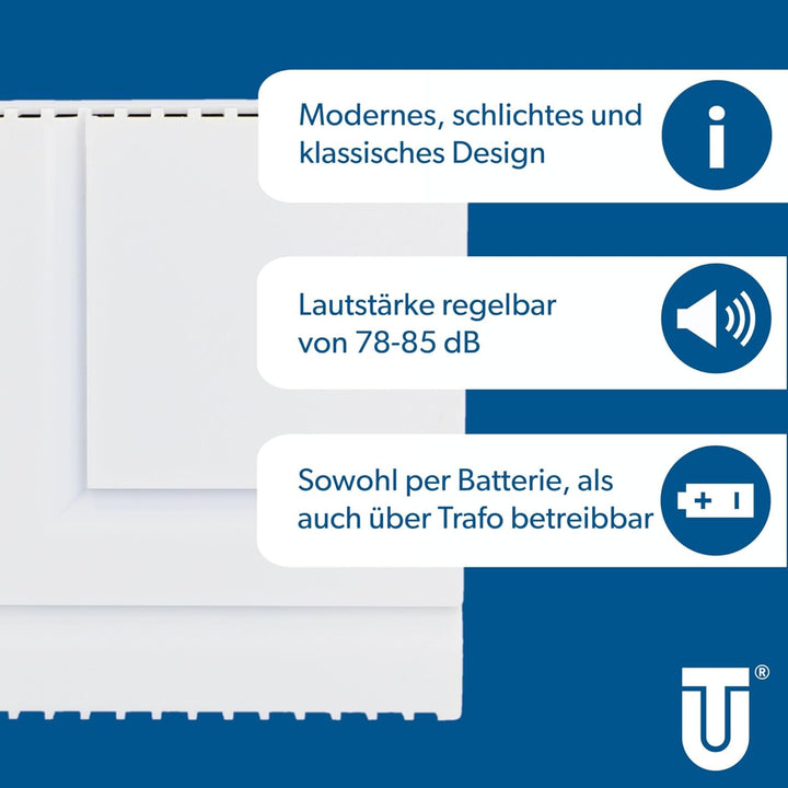 UNITEC Melodien-Gong Big Ben, elektronisch, Lautstärke: 78-85 dB, weiss