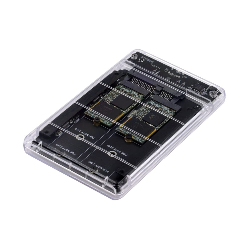 cablecc Dual NGFF B+M-Key M.2 SSD Karte JBOD Raid0 Span Bridge auf USB3.0 Typ-C USB-C 2.5inch SATA C