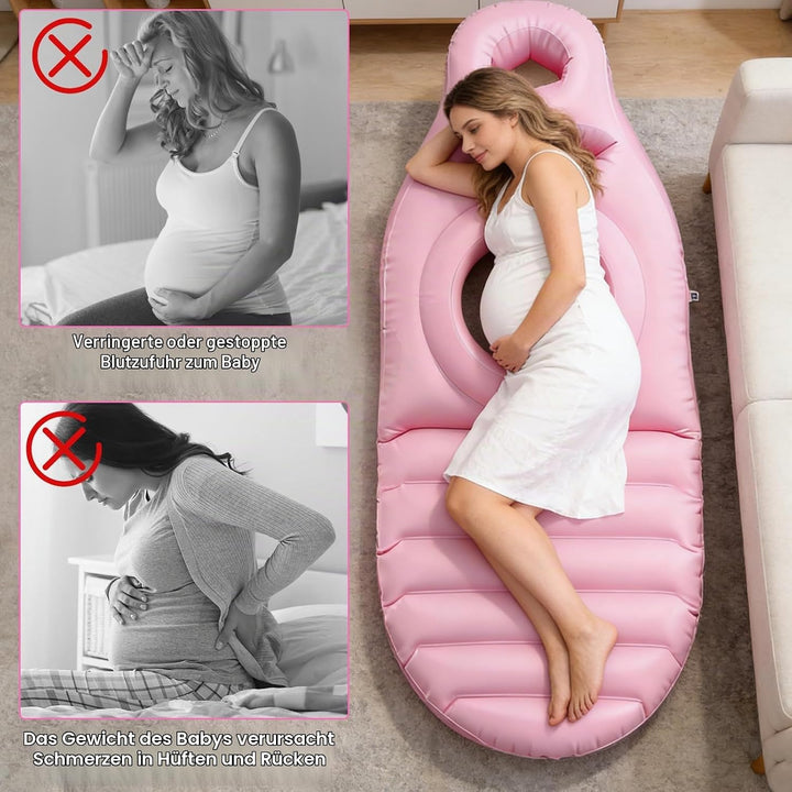 Luftmatratze Schwangere, Aufblasbares Schwangerschaftskissen Mit Loch, Beflockte Verdicken PVC Bauch