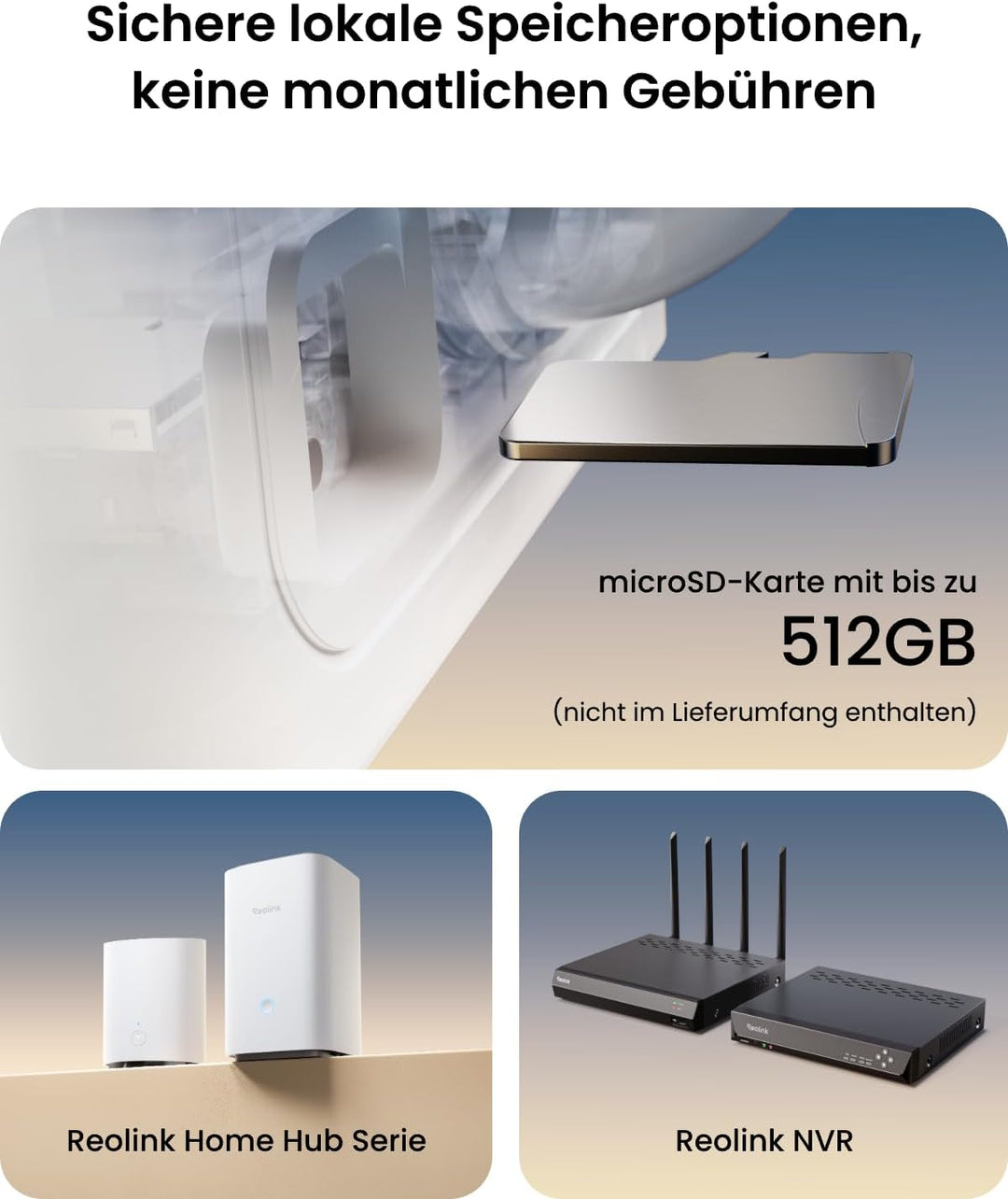Reolink 2K Überwachungskamera Aussen Solar Akku, 150°Ansicht, bis zu 1000 lm Licht & Sirenenalarm, K