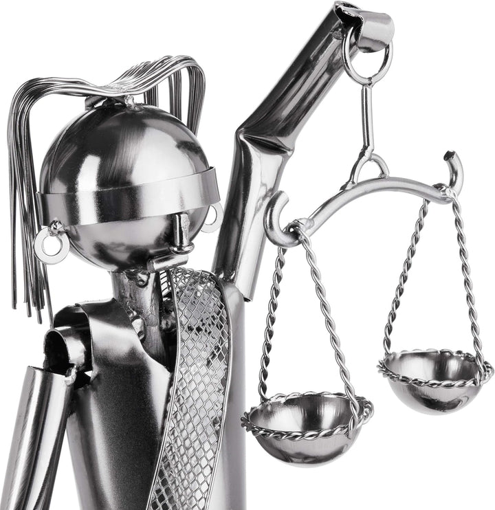 BRUBAKER Weinflaschenhalter Justitia mit Schlange - Metall Skulptur Flaschenständer - Metallfigur We