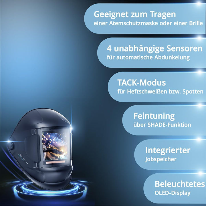 STAHLWERK Automatik-Schweisshelm TITAN 3-in-1 Schweisserhelm | Schweissermaske mit True-Colour-Echtf