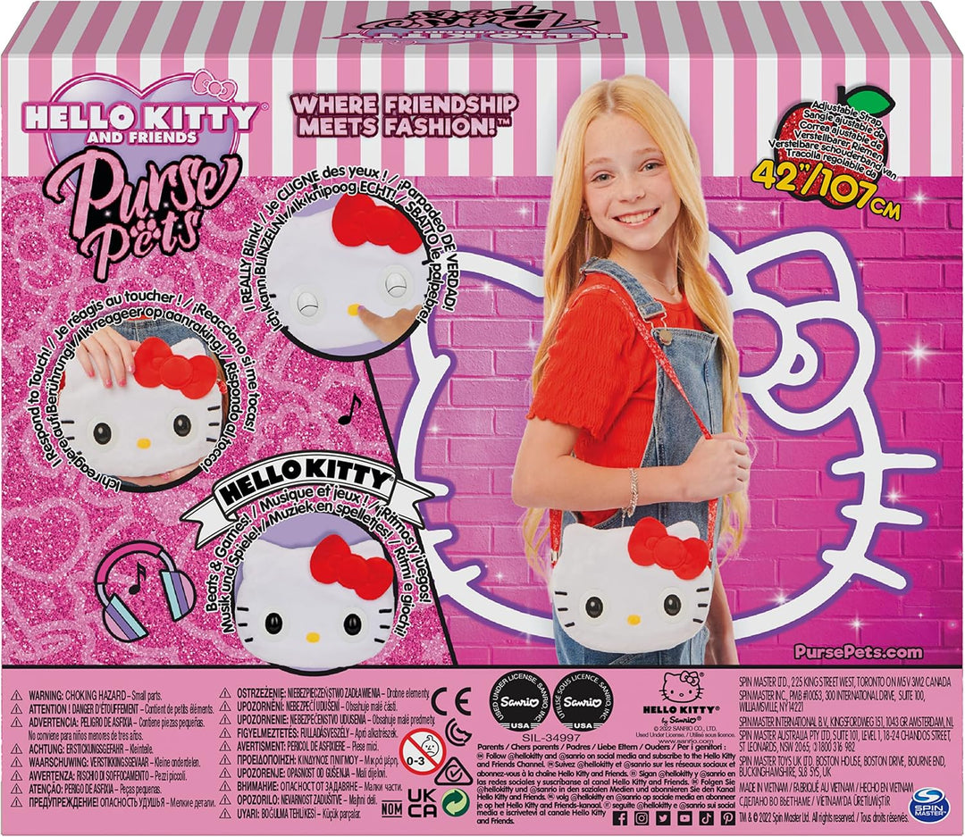 Purse Pets, Sanrio Hello Kitty and Friends, Hello Kitty, interaktive Stofftier-Handtasche mit über 3