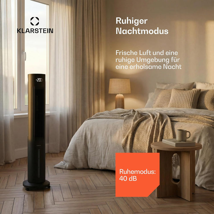 Klarstein Luftkühler mit Wasserkühlung, Verdunstungskühler, 5L Tank, App & Fernbedienung, Timer, Ion