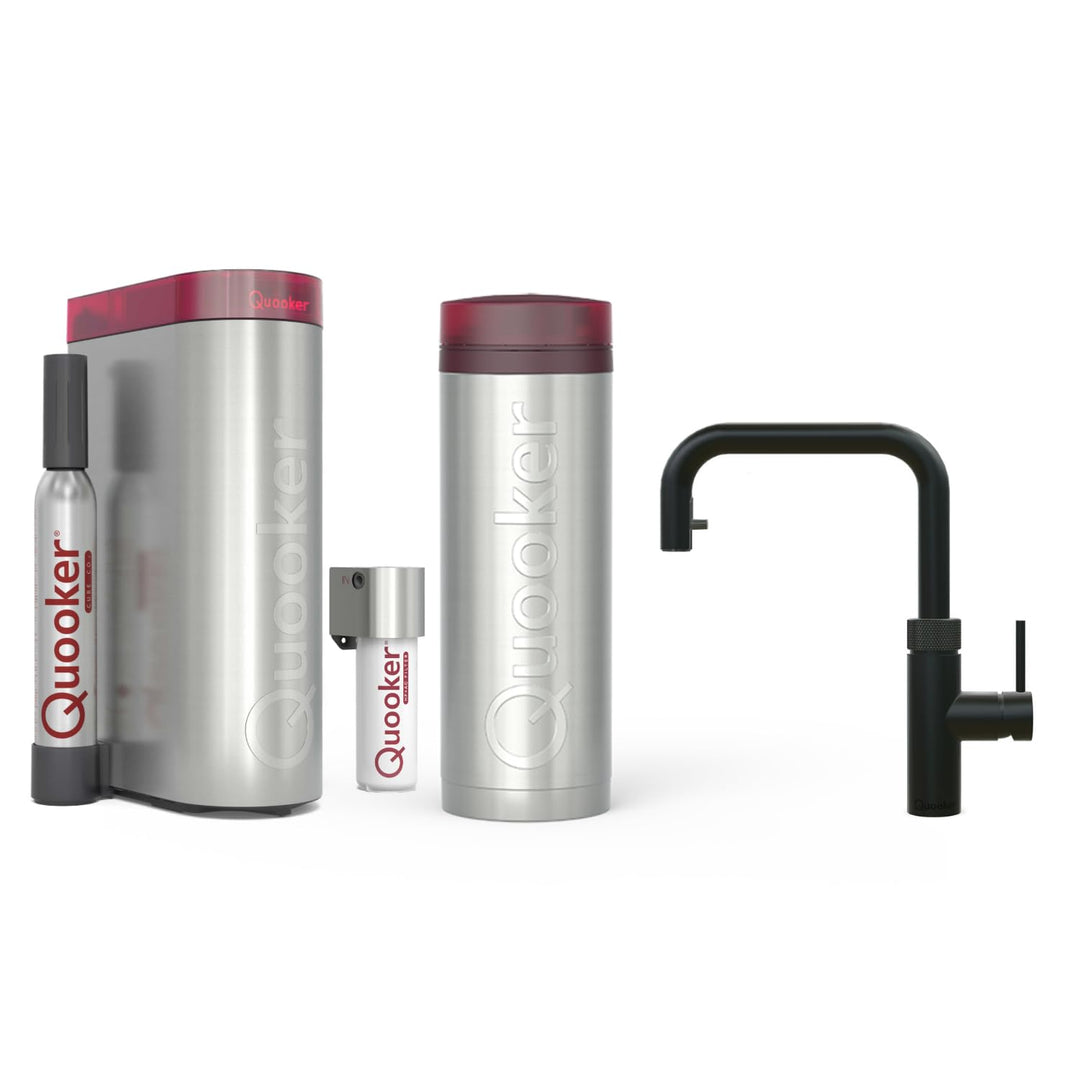 Quooker Flex Square | Reservoirs PRO3 | Cube & Filter | schwarz | sofort-Kochend-Wasserhahn