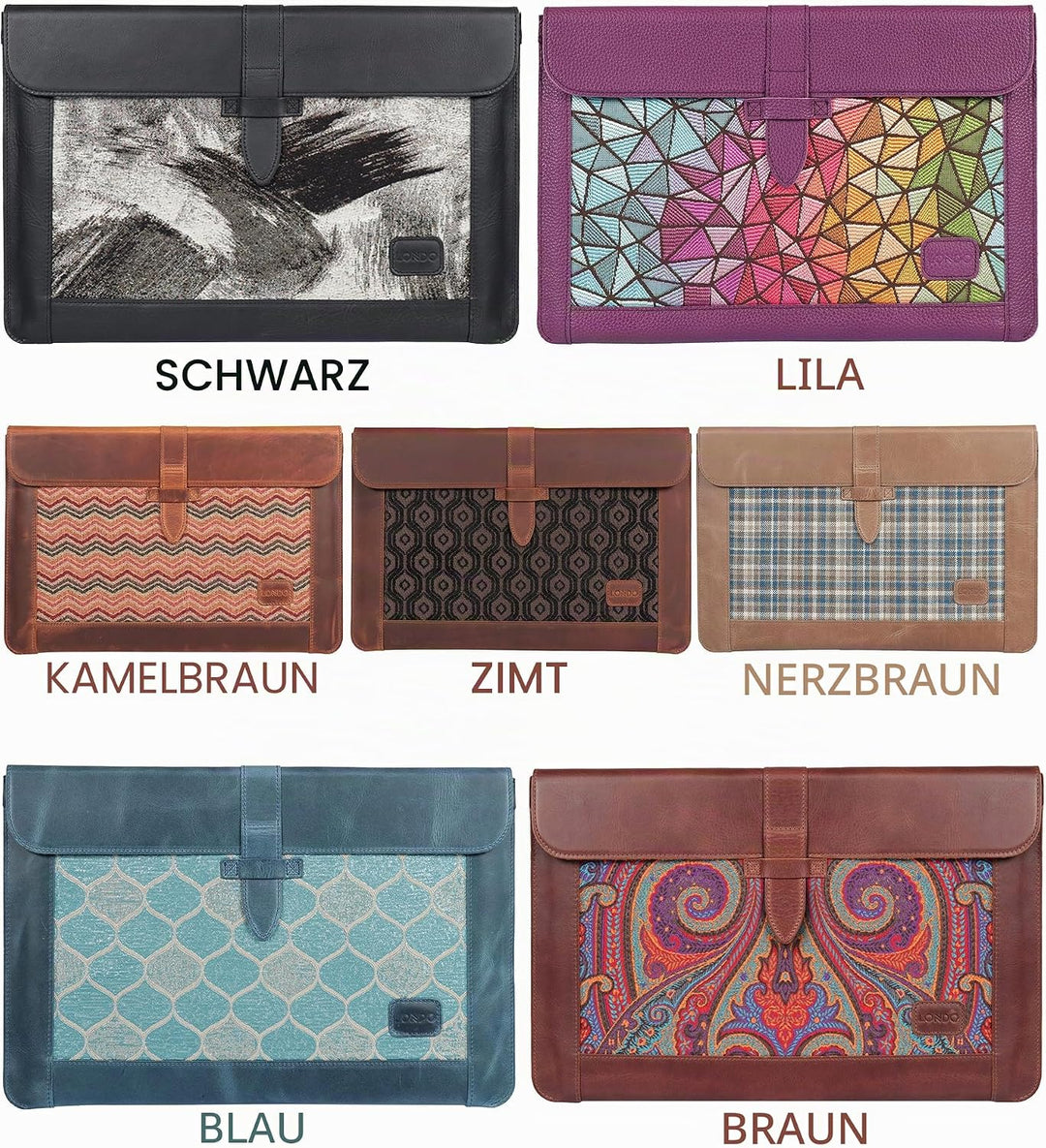 Londo Echtleder Tasche, Hülle für MacBook Pro – 15 &amp; 16 Zoll Kompatibel mit M1 und 2020 Model (Blau)