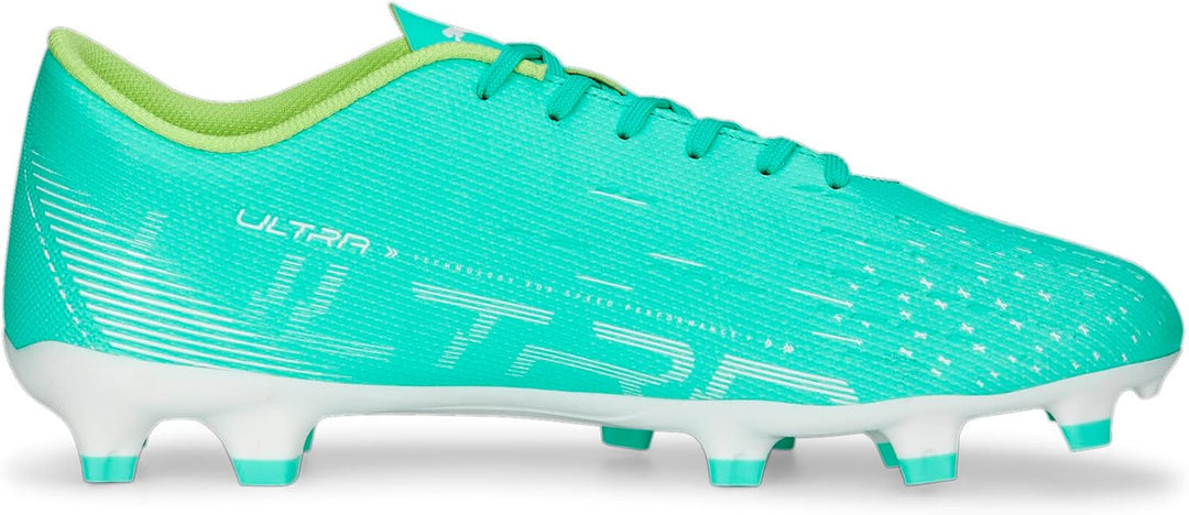 PUMA Herren Ultra Play Fg/Ag Fussballschuh 40.5 EU Electric Peppermint Puma White Fast Yellow, 40.5