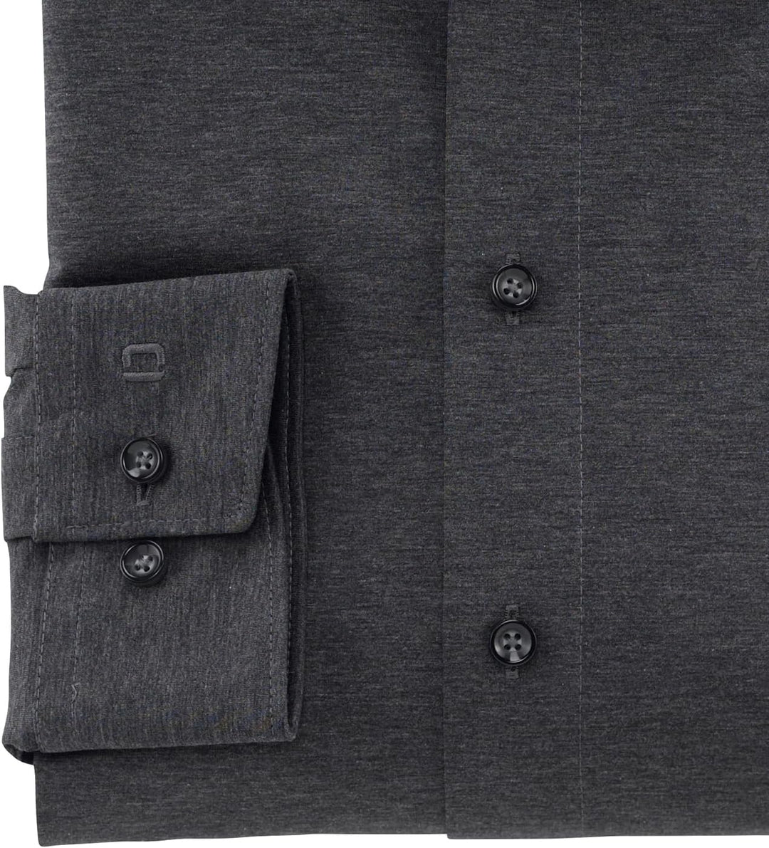 OLYMP Herren Oberhemd Langarm Luxor,Uni,modern fit,New Kent 37 Anthrazit 67, 37 Anthrazit 67