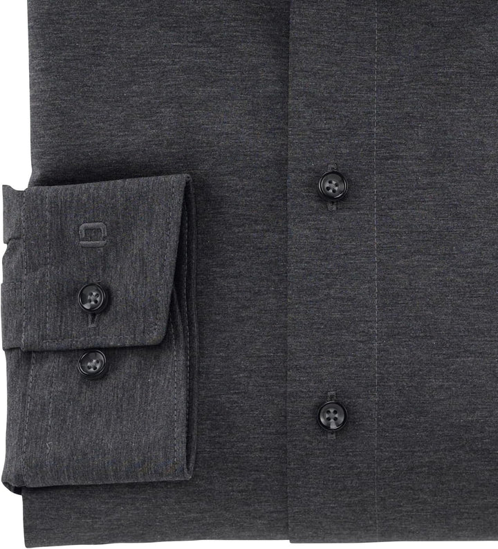 OLYMP Herren Oberhemd Langarm Luxor,Uni,modern fit,New Kent 37 Anthrazit 67, 37 Anthrazit 67