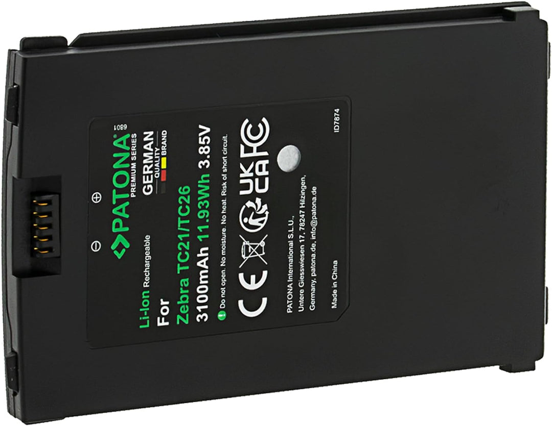 PATONA Premium Akku für Zebra TC21 TC210 TC26 – 3100mAh Li-Ion Ersatzakku für Zebra BT-000409 BT-000