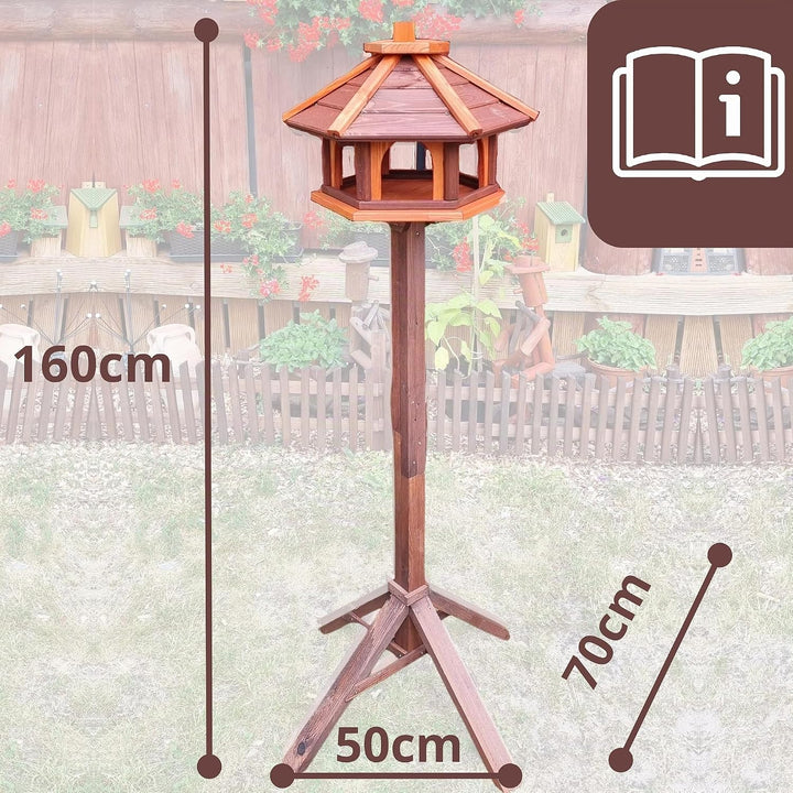 Vogelhaus mit Stander aus Holz, wetterfest, vogelfutterhaus, Futterhaus, Futterstation für Wildvögel