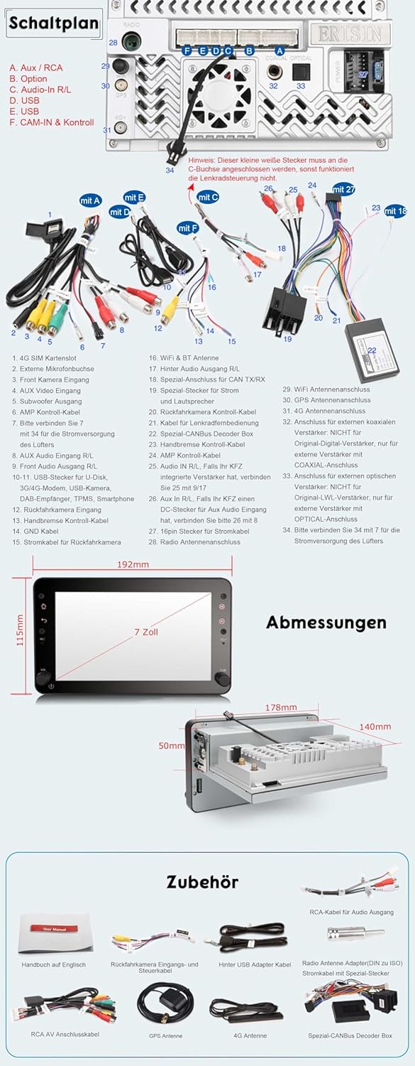 Erisin 8-Kern 4GB RAM+64GB ROM Android 12.0 Autoradio Mit GPS Navi für Alfa Romeo 159 Sportwagon Bre