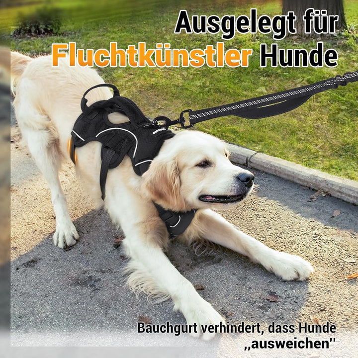 rabbitgoo Ausbruchsicheres Hundegeschirr Mittelgrosse Hunde mit Griff, Anti Zug Sicherheitsgeschirr