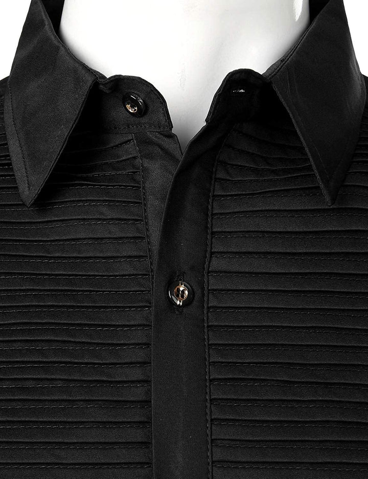 PARKLEES Herren-Smokinghemd, schmale Passform, langärmelig XXL Zzcl56-black, XXL Zzcl56-black