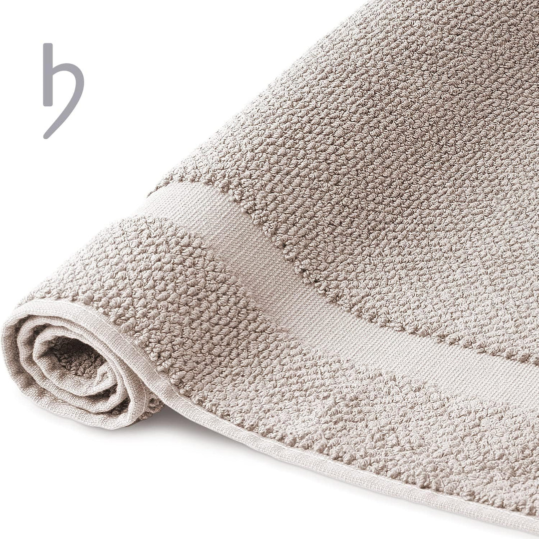 herzbach home Badvorleger 100% Baumwolle | Duschvorleger | 1.000 g/m² | Saugfähig | Waschbar (Sandgr