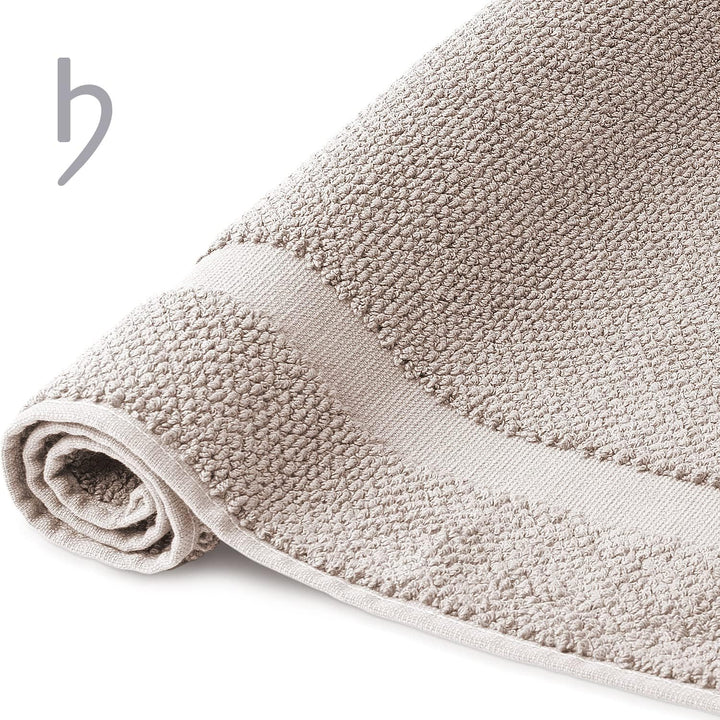 herzbach home Badvorleger 100% Baumwolle | Duschvorleger | 1.000 g/m² | Saugfähig | Waschbar (Sandgr