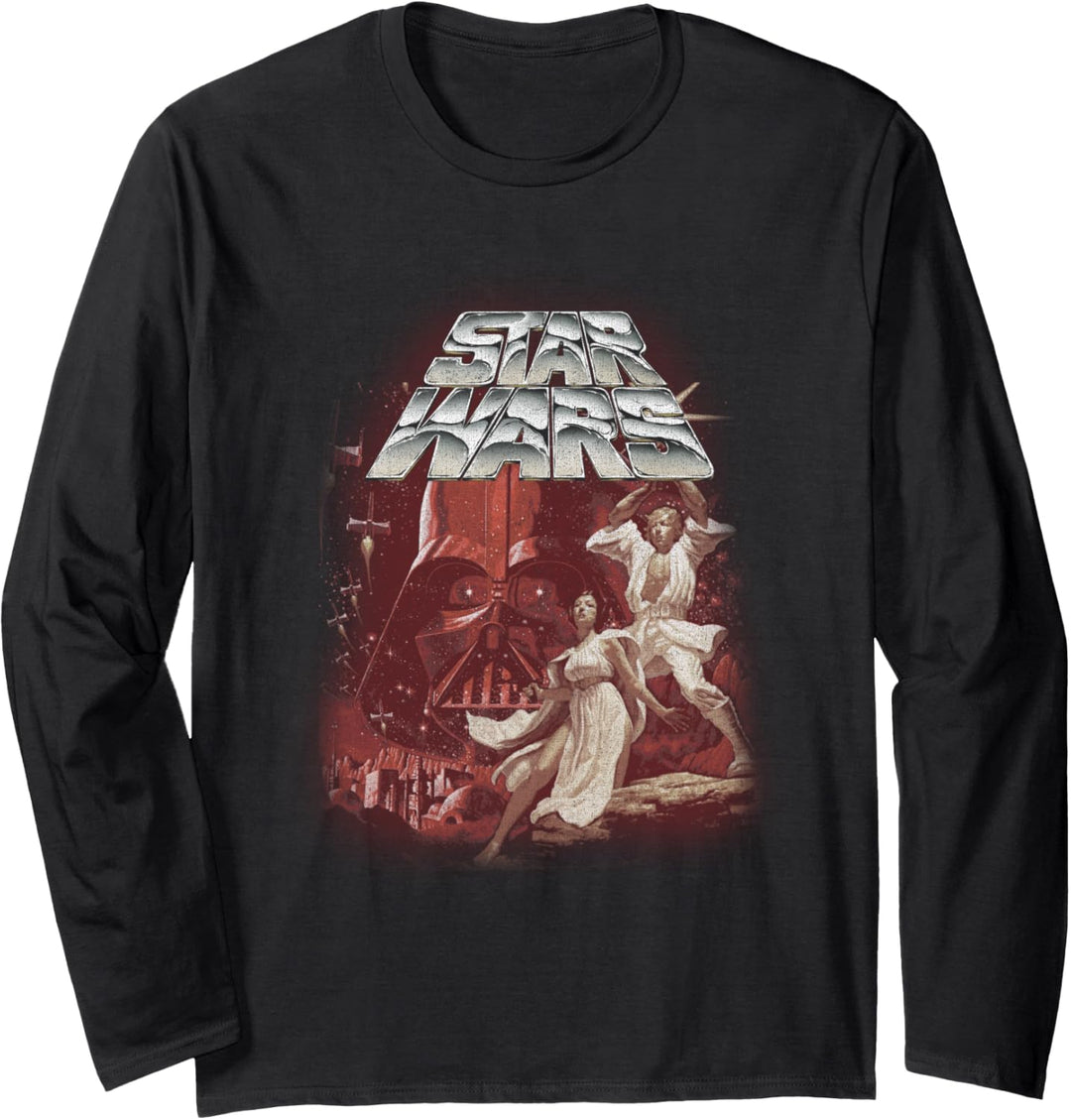 Star Wars Faded Movie Poster Langarmshirt