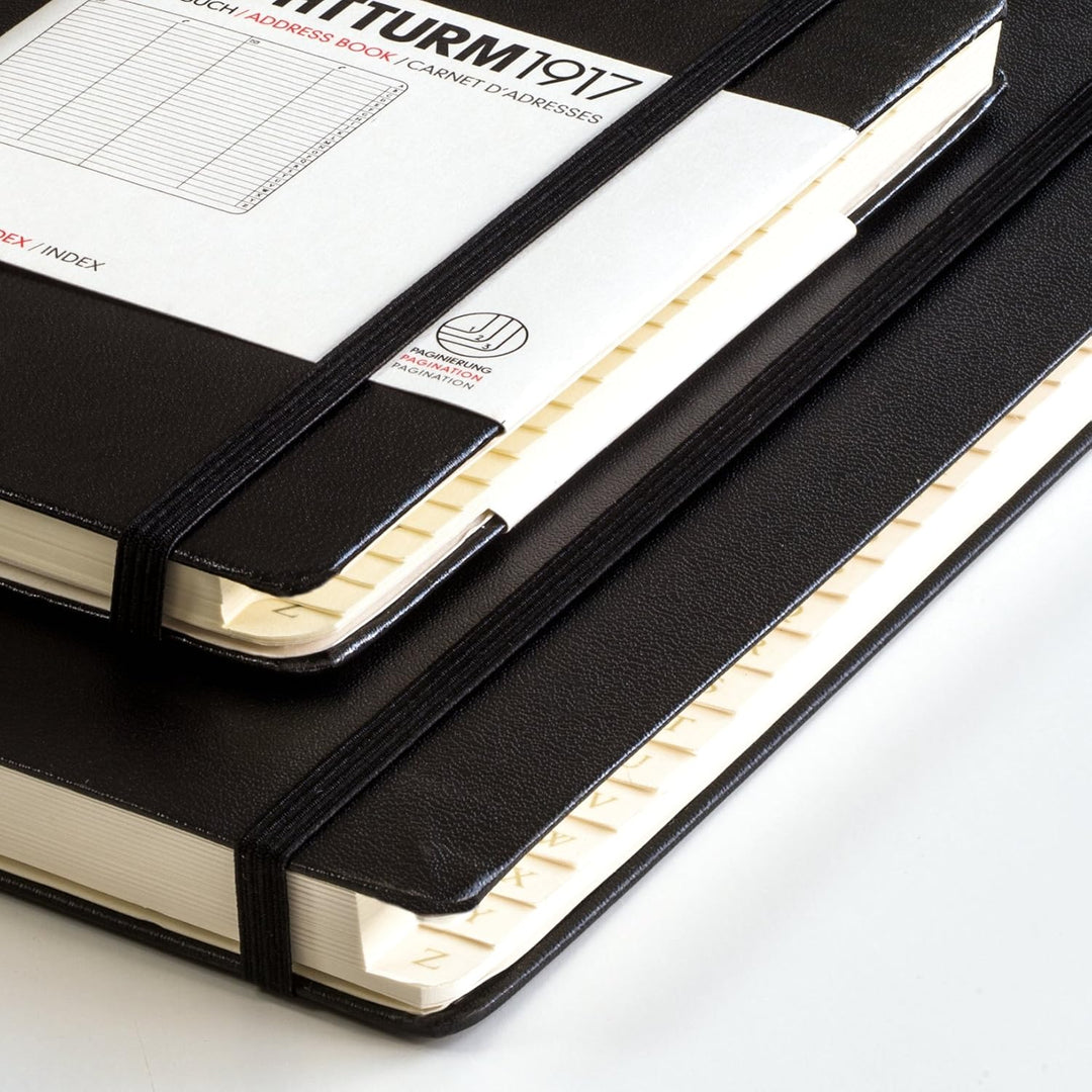 LEUCHTTURM1917 330862 Adressbuch Medium (A5), Hardcover, Schwarz, Medium (A5)