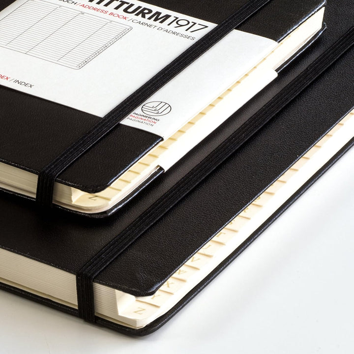 LEUCHTTURM1917 330862 Adressbuch Medium (A5), Hardcover, Schwarz, Medium (A5)