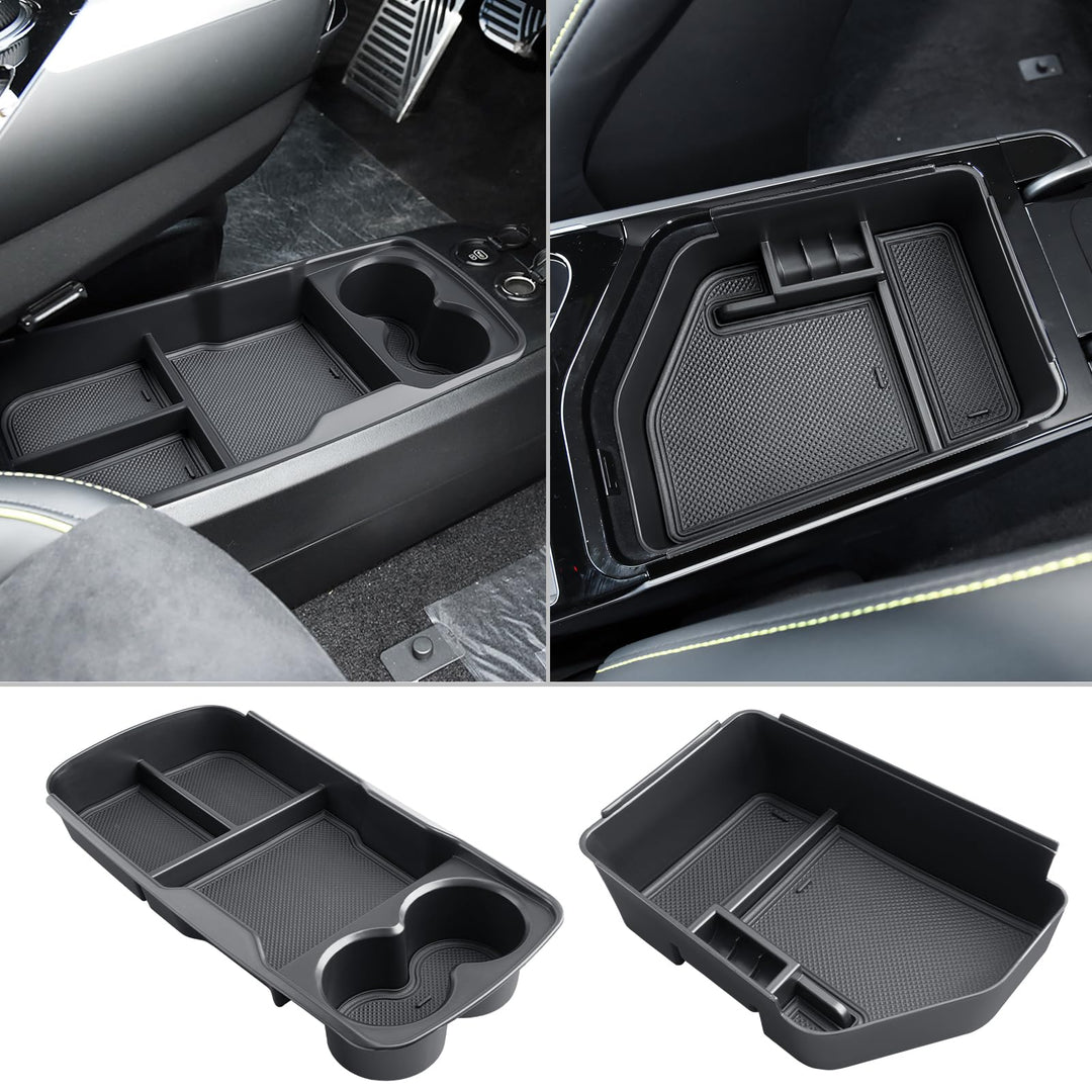 CDEFG [2 Stück] Kompatibel mit Kia EV6 2022-2023 2024 2025 Mittelkonsole Organizer + Armlehne Aufbew