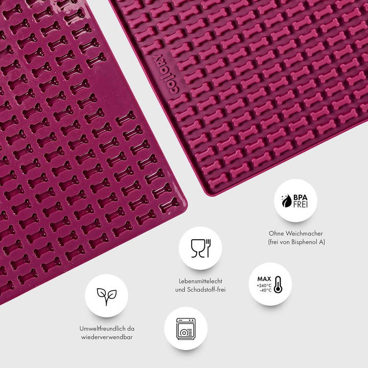 Collory® Mini Knochen (2cm) Silikon Backmatte, Backform für mini DIY Hundekekse und Leckerlis, Knoch