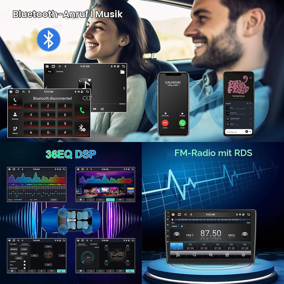 Hodozzy 8 Core 4G+64G Autoradio für Toyota AURIS 2006-2011 Android 10.1 Zoll IPS Touchscreen GPS Nav