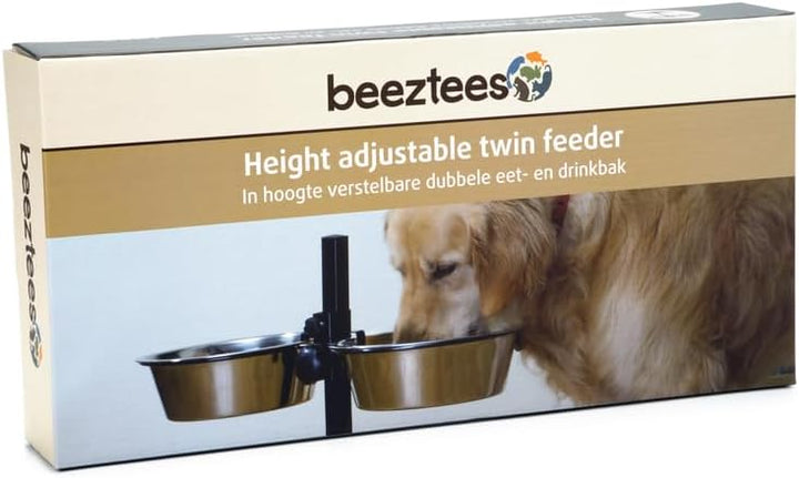 Beeztees 653561 Napfstaender mit Edelstahlnapf, 2 x 25 cm
