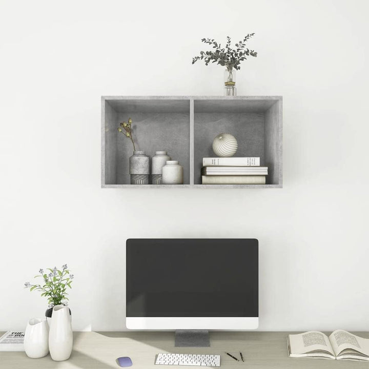 homiuse TV-Wandschrank Betongrau 37x37x72 cm Holzwerkstoff Design TV Board Fernsehschrank Fernsehtis