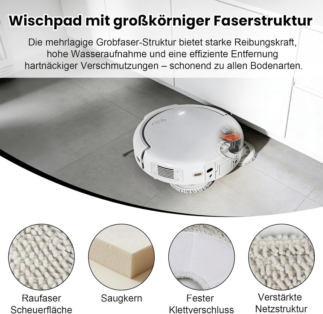 20 Stück Zubehör für DJI ROMO P/Romo S/RomoA Saugroboter, 2 Hauptbürste, 4 Staubbeutel, 4 Wischpads,