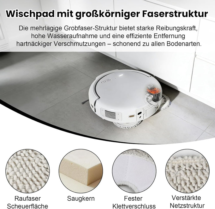 20 Stück Zubehör für DJI ROMO P/Romo S/RomoA Saugroboter, 2 Hauptbürste, 4 Staubbeutel, 4 Wischpads,