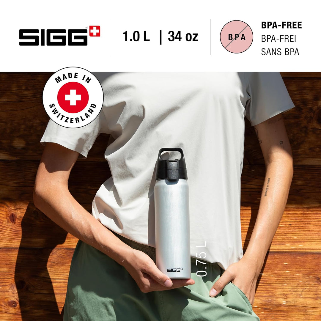 SIGG - Alu Trinkflasche - WMB ONE - Klimaneutral Zertifiziert - Für Kohlensäurehaltige Getränke Geei