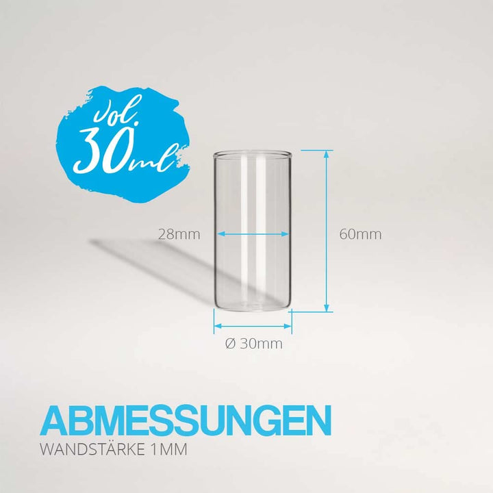Tuuters 25 Stück Glas Gewürzgläser mit Verschluss Deckel (60 x Ø30mm) | Kleine Glasfläschchen mit Na