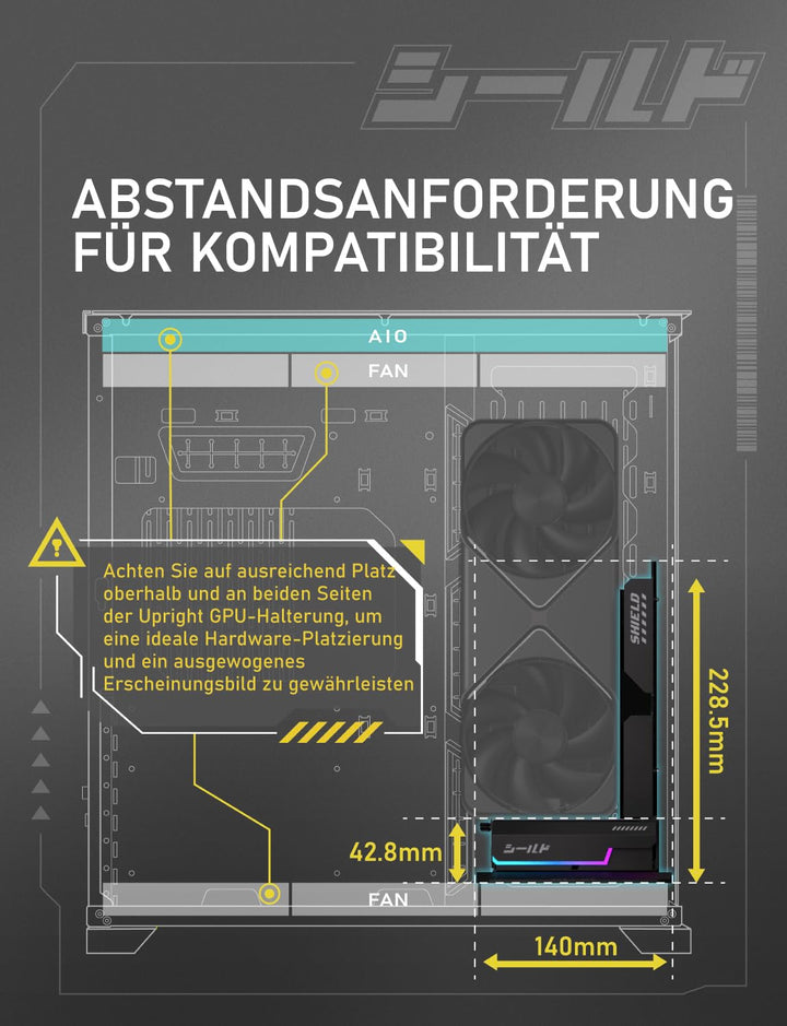 EZDIY-FAB Shield ARGB Aufrechte GPU-Halterung mit PCIe 5.0 Riser–Vertikalhalterung für RTX 50 Serie,