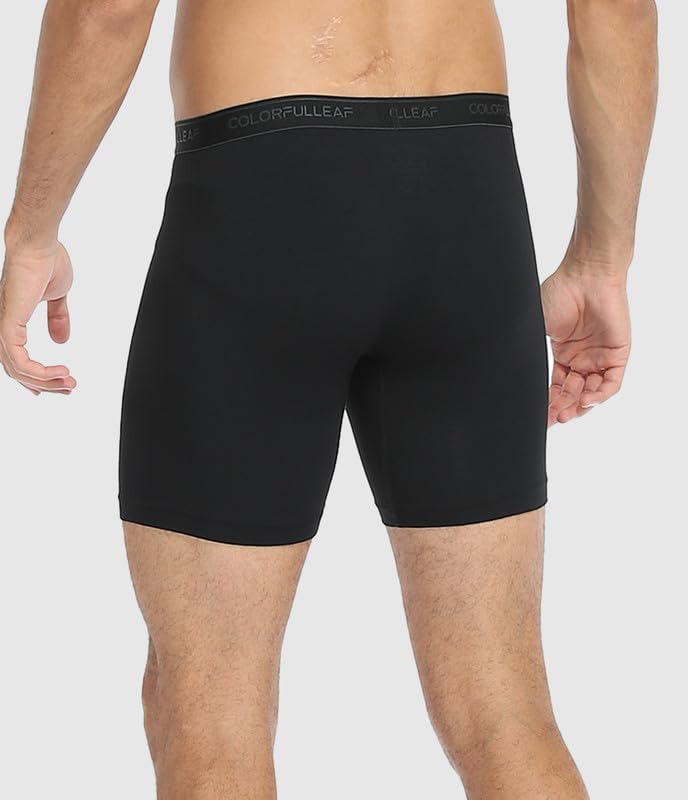 COLORFULLEAF Bambus Boxershorts Herren Langes Bein Superweich Unterhosen Männer Stretch Unterwäsche