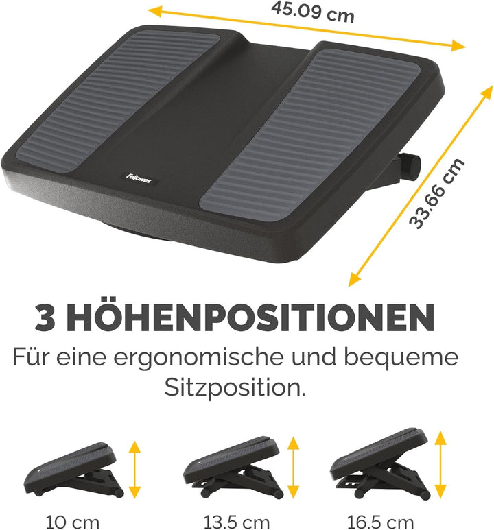Fellowes 8067001 Fussstütze Professional Series Profi verstellbar mit frei beweglicher Plattform, sc