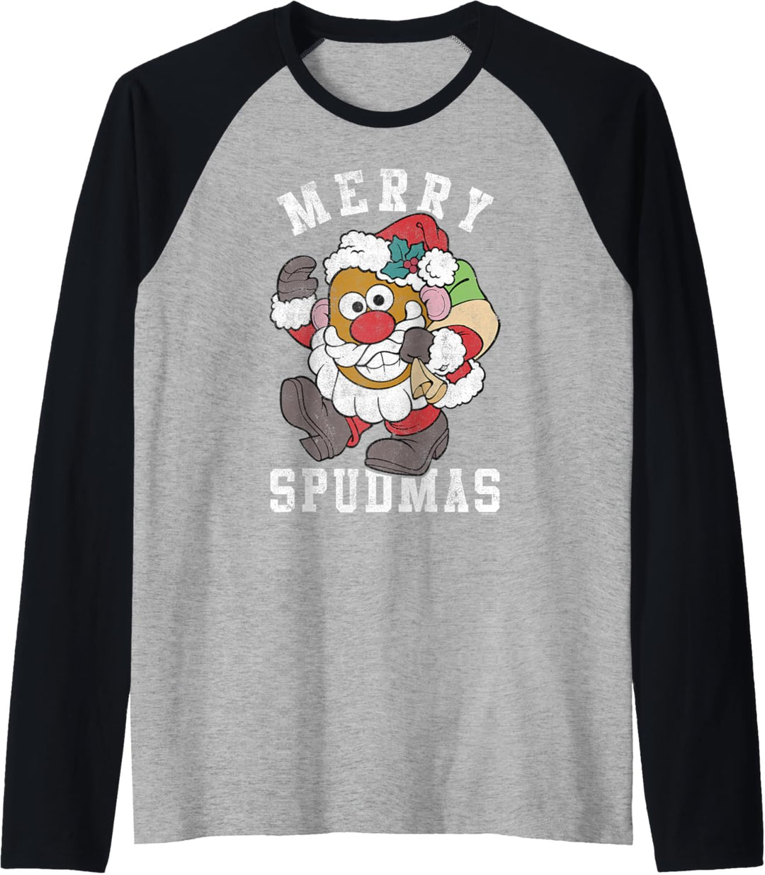 Mr Potato Head Merry Spudmas Santa Hat Raglan