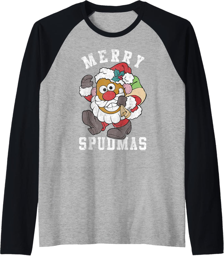 Mr Potato Head Merry Spudmas Santa Hat Raglan