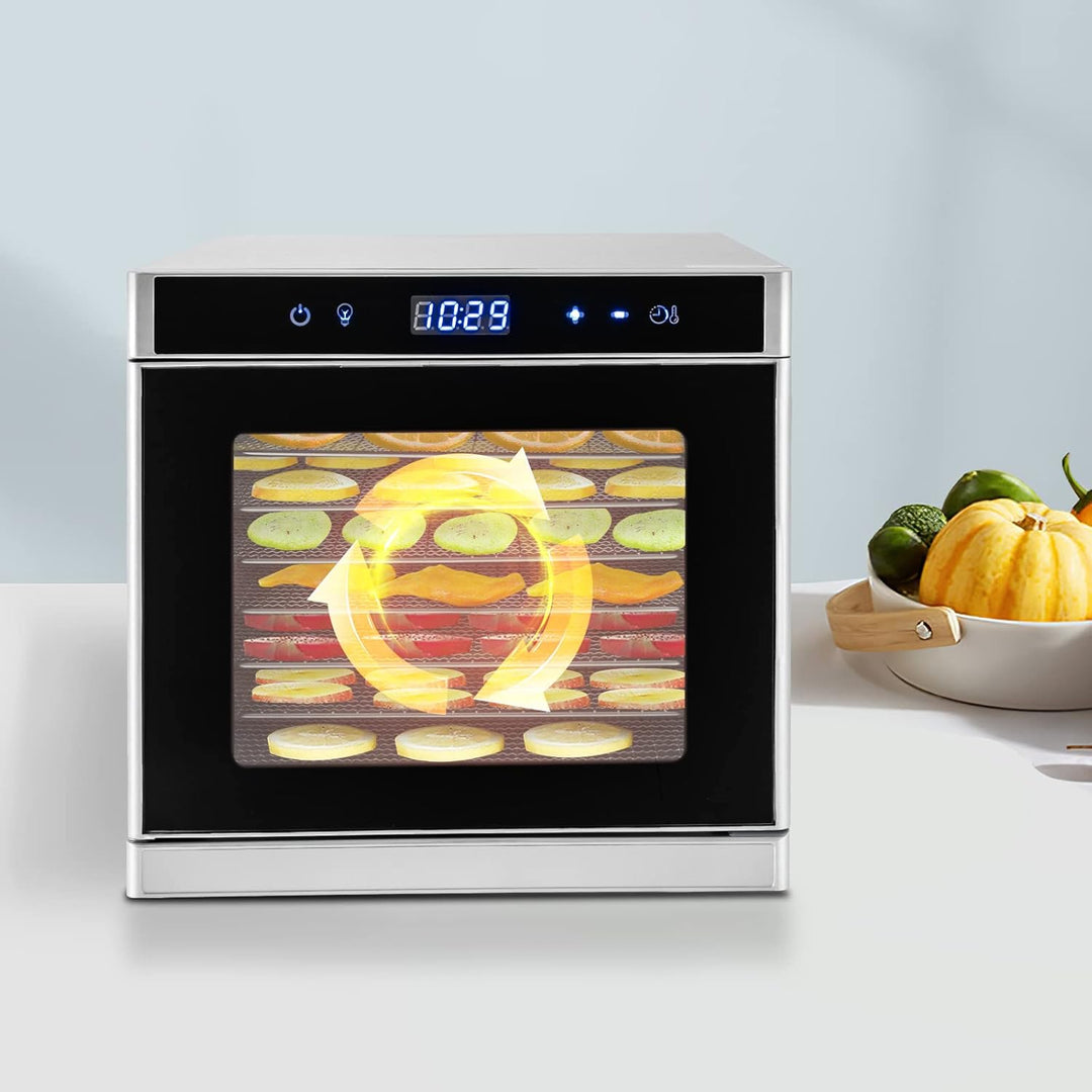 Lebensmittelentfeuchter Edelstahl Dörrgerät Dörrautomat Dörrautomaten Dehydrator mit Timer-Funktion,