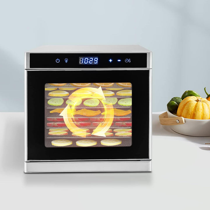 Lebensmittelentfeuchter Edelstahl Dörrgerät Dörrautomat Dörrautomaten Dehydrator mit Timer-Funktion,