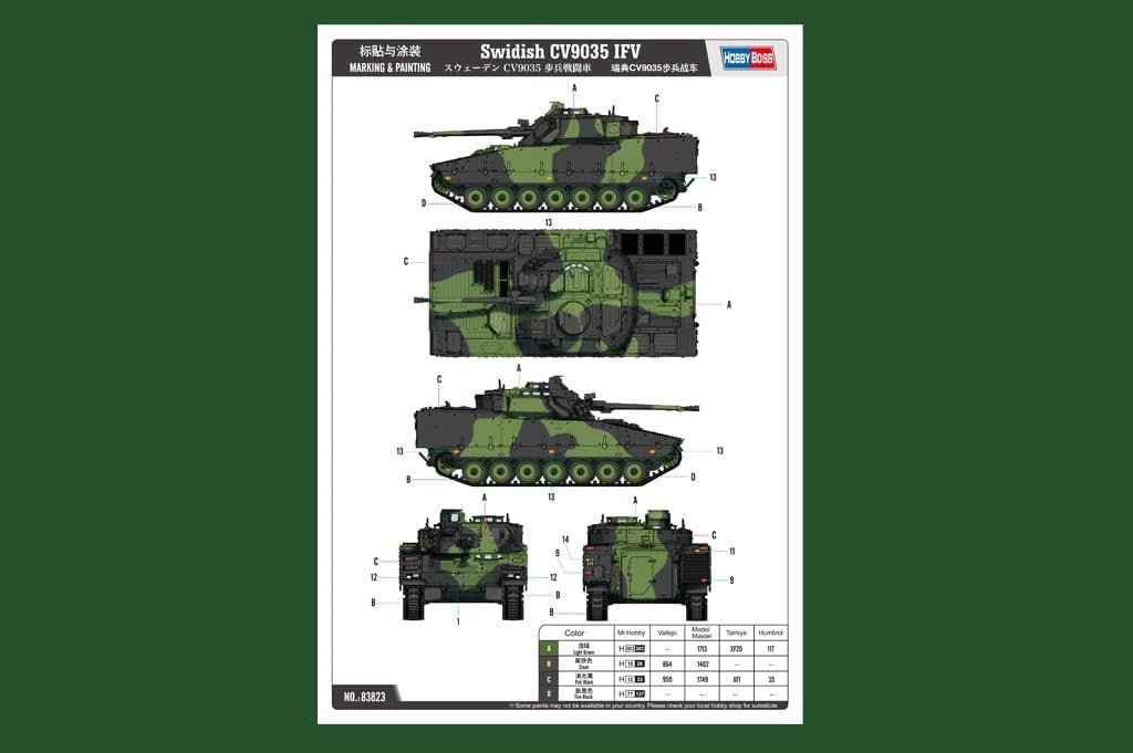 Hobby Boss 083823 1/35 CV9035 IFV Auto Modellbausatz, verschieden