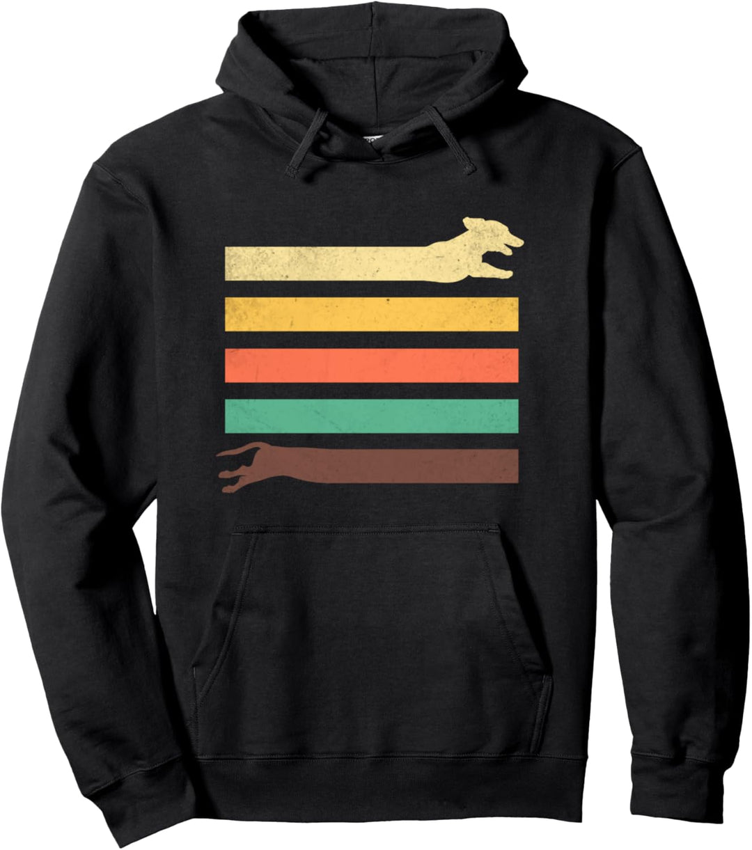 Retro stretched Dachshund Dackel Teckel Herrchen Frauchen Pullover Hoodie