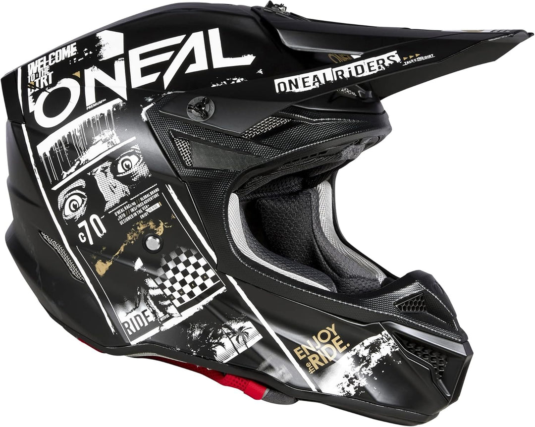 O'NEAL Unisex – Erwachsene 5srs Polyacrylite Helmet Attack V.23 Helm XXL Schwarz/Weiss, XXL Schwarz/