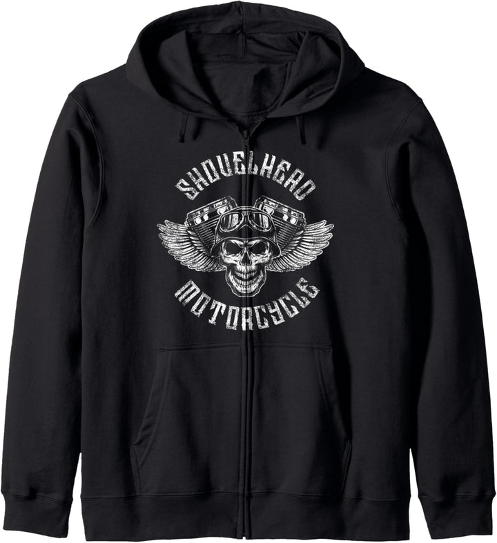 Shovelhead Motorcycle Totenkopf Design Kapuzenjacke