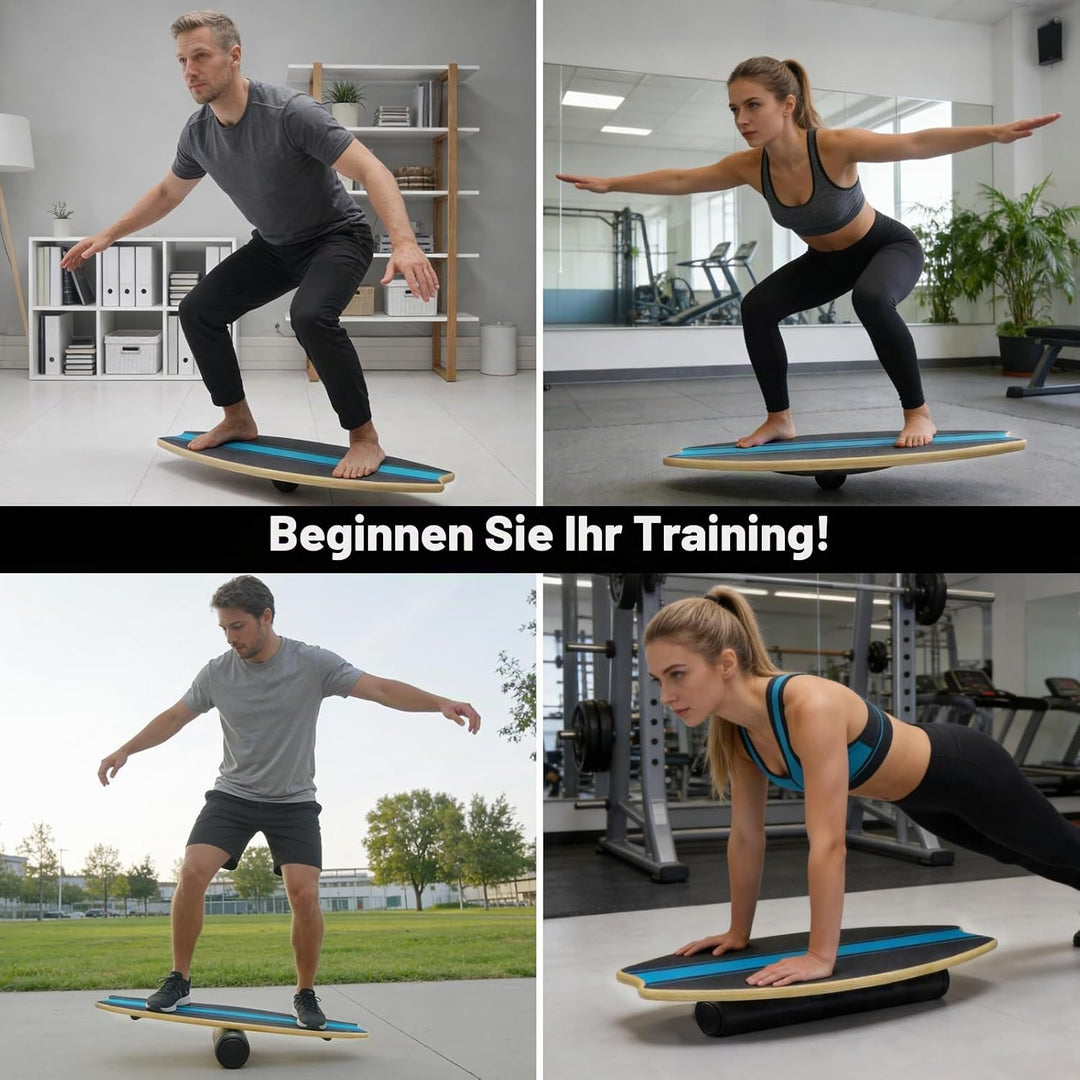 Diesisa Balance Board Erwachsene: 7-in-1 Balance boards Wackelbrett - Holz Balance Board Set Mit Rol