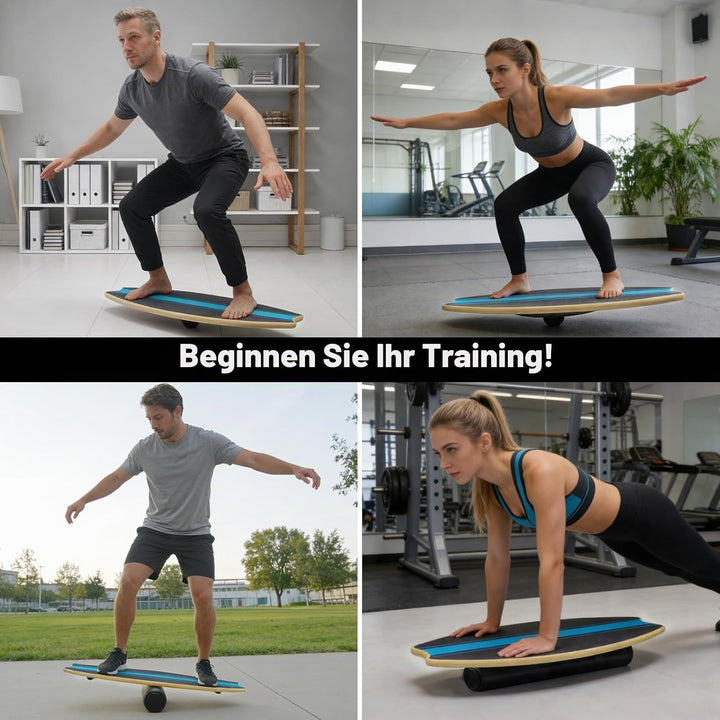 Diesisa Balance Board Erwachsene: 7-in-1 Balance boards Wackelbrett - Holz Balance Board Set Mit Rol