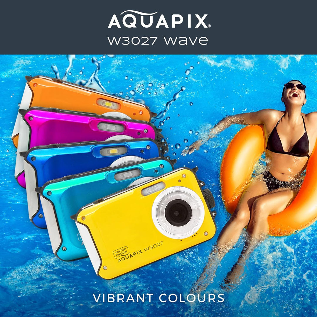 Aquapix W3027 'Wave' Unterwasserkamera, wasserfest bis 3 m, 2.7" Display, bis zu 30 MP Auflösung, 4X